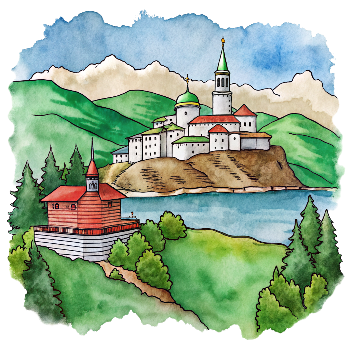 Hand drawn style image depicting Bulgaria