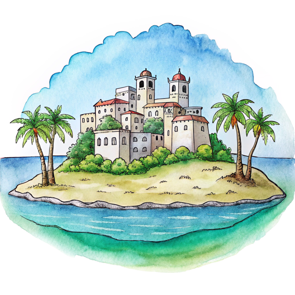 Hand drawn style image depicting Cayman Islands