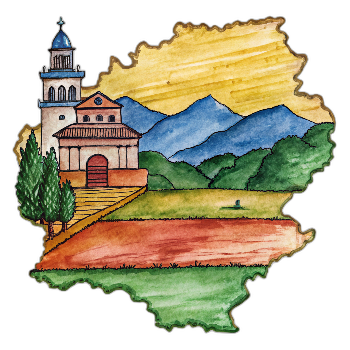 Hand drawn style image depicting Colombia