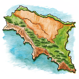 Hand drawn style image depicting Costa Rica