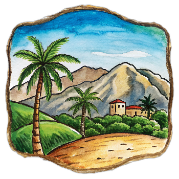 Hand drawn style image depicting Dominican Republic