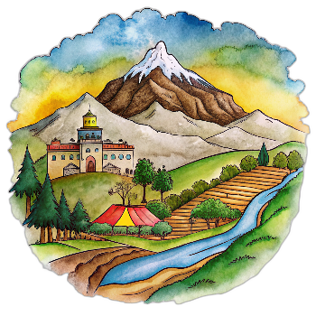 Hand drawn style image depicting Ecuador