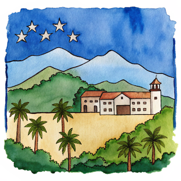 Hand drawn style image depicting Honduras