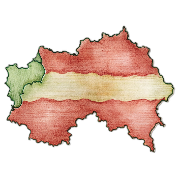 Hand drawn style image depicting Latvia