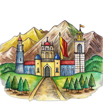 Hand drawn style image depicting Moldova