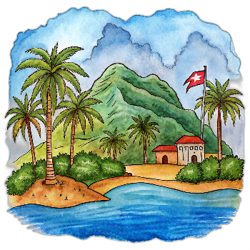 Hand drawn style image depicting Panama