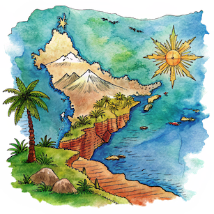 Hand drawn style image depicting Philippines