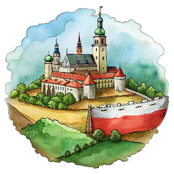 Hand drawn style image depicting Poland