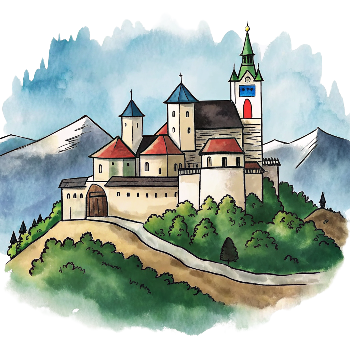 Hand drawn style image depicting Slovakia