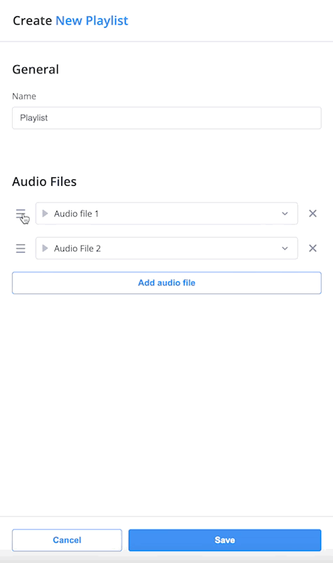 Arranging files in a playlist