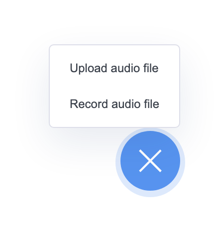 Upload audio file options