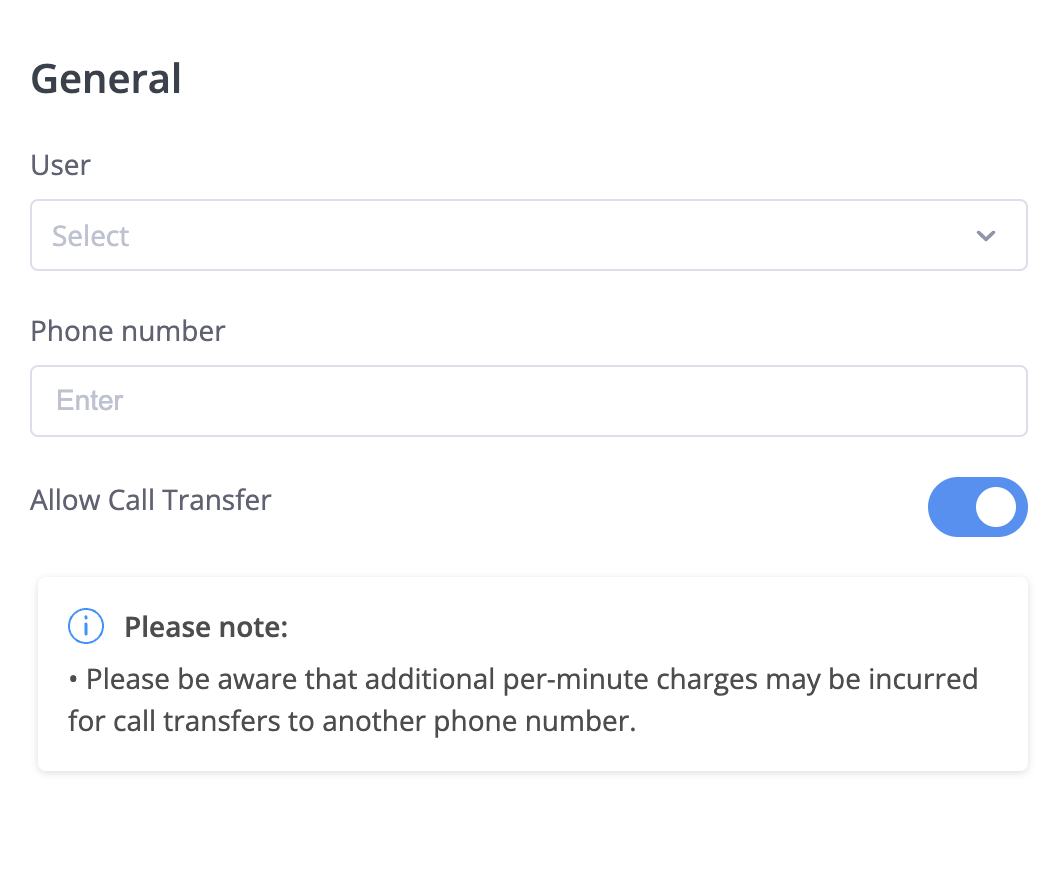 Basic settings for PSTN route