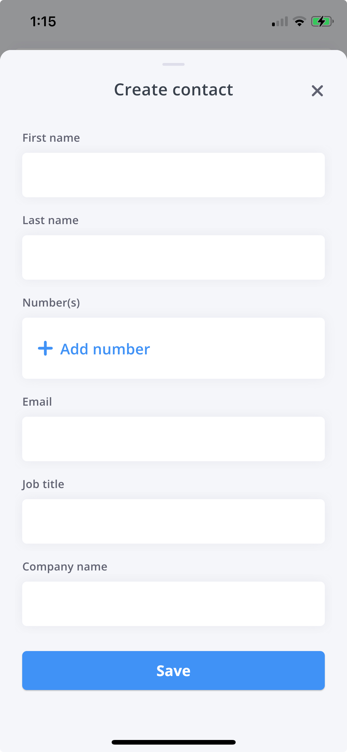 Create new contact form