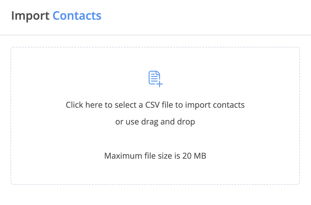 CSV import interface