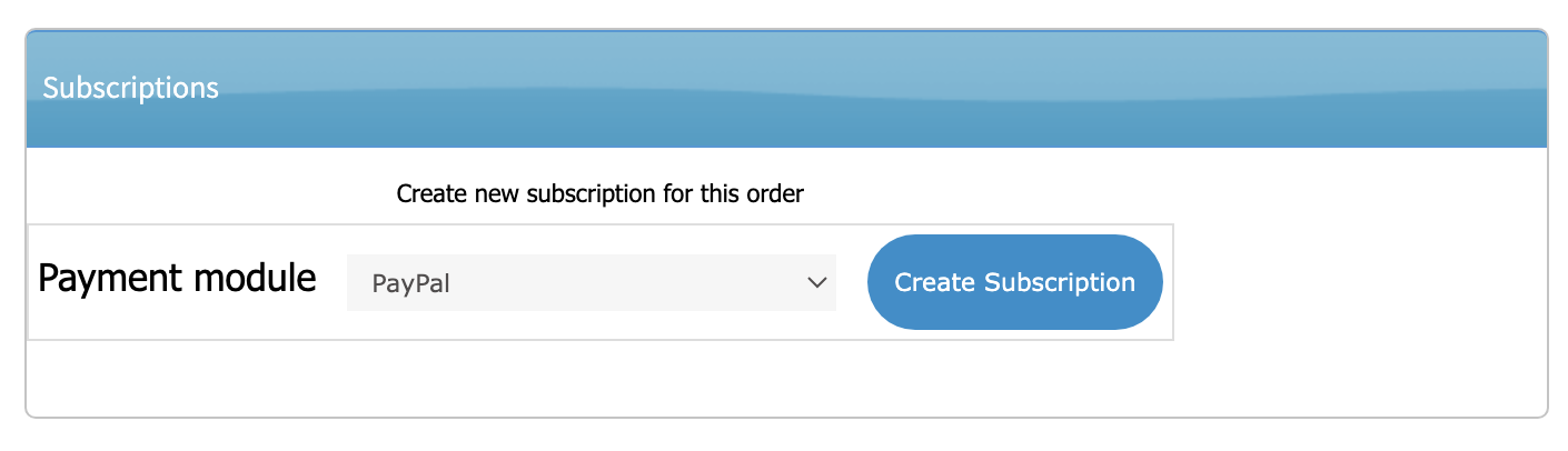 Subscriptions section showing PayPal subscription options