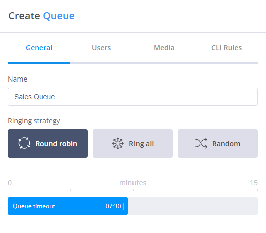 Queue general settings