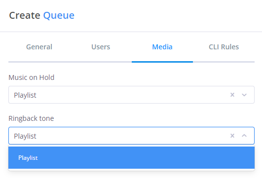 Queue media configuration