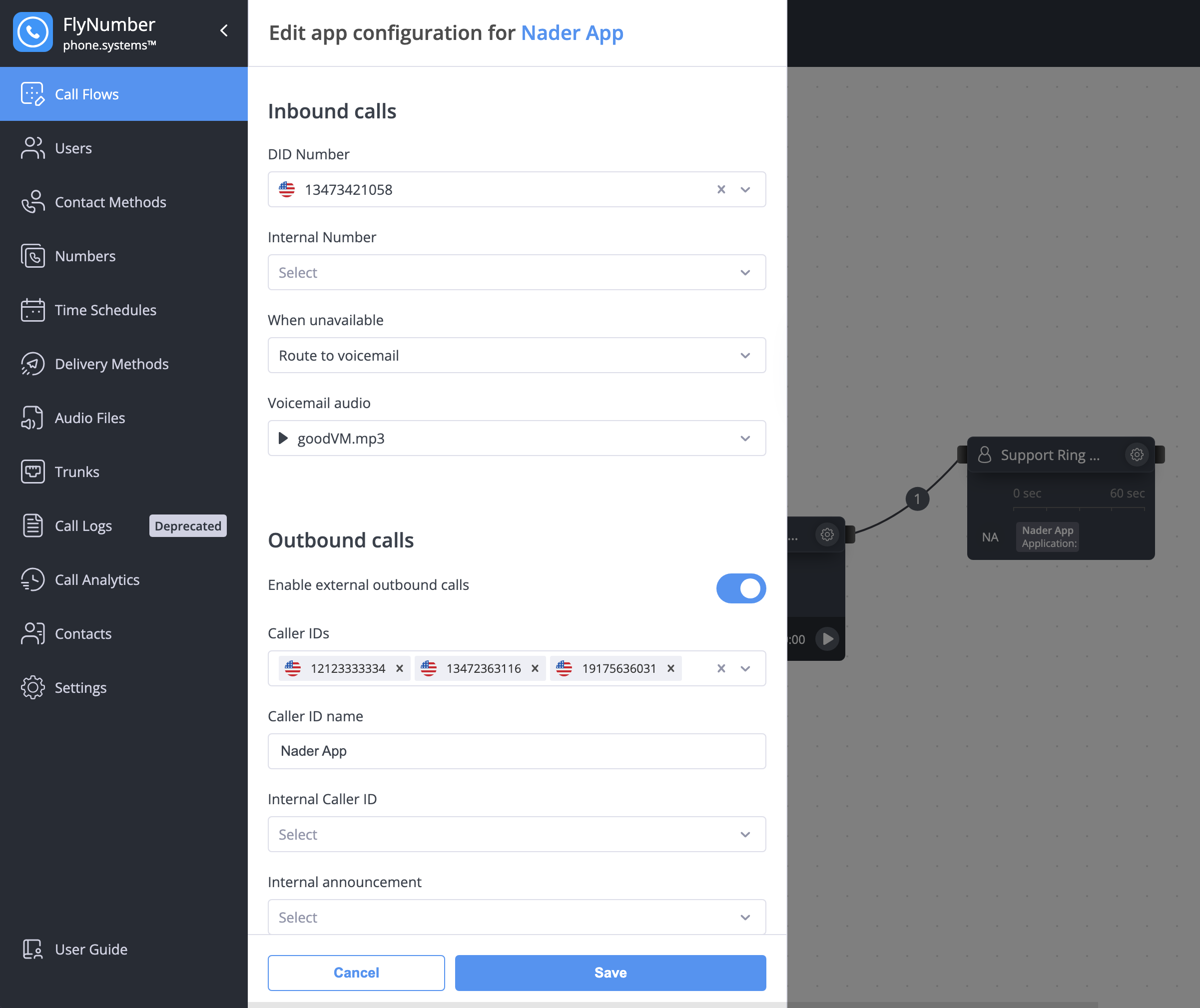 Edit app configuration through Ring Group