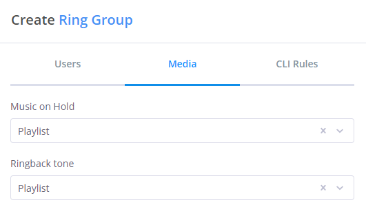 Ring Group media configuration