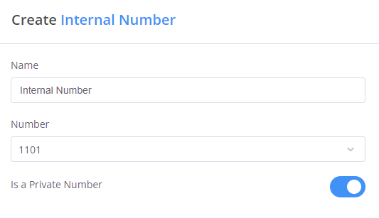 Internal number privacy settings